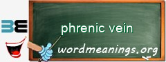 WordMeaning blackboard for phrenic vein